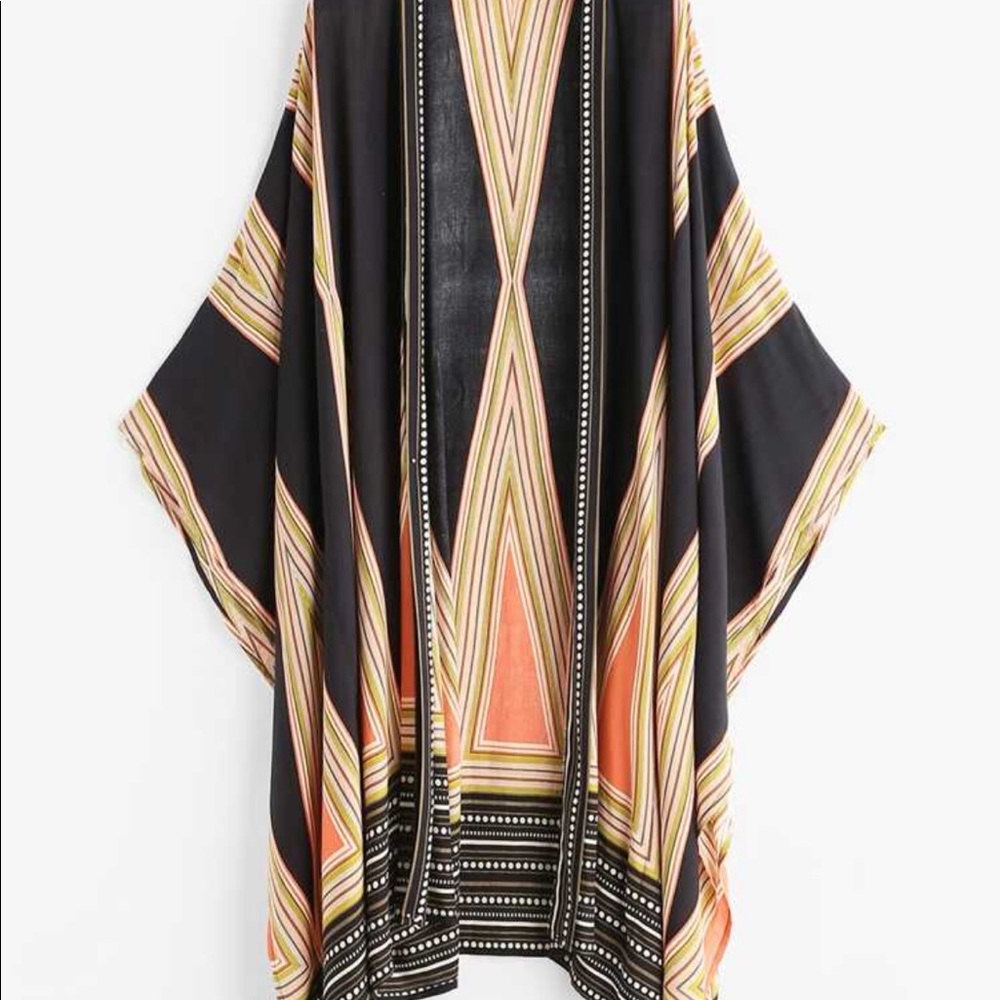 Boho tribal colorful kimono or beach coverup